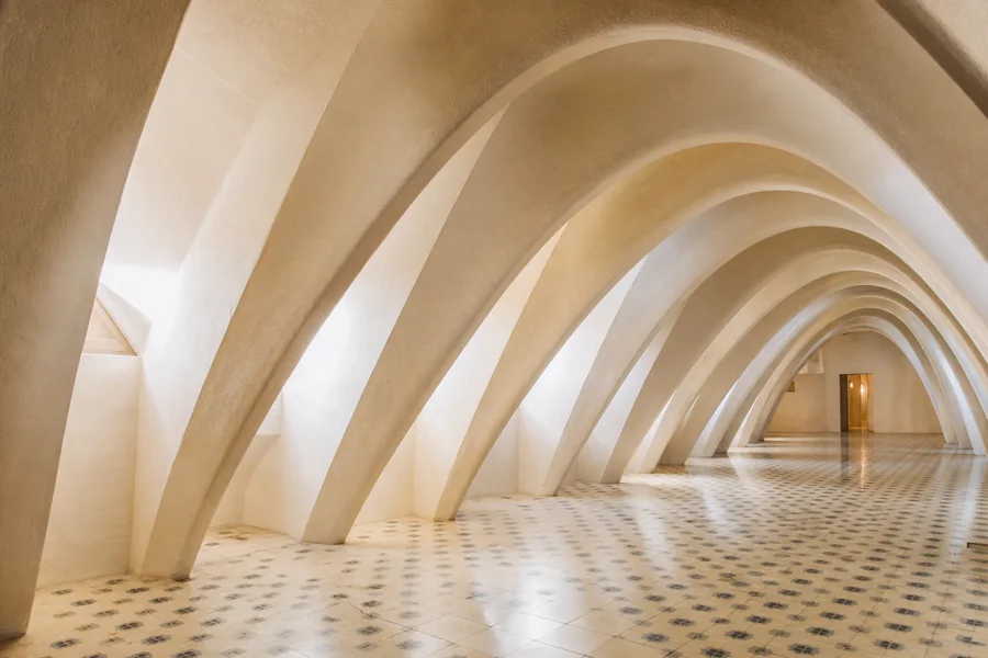 White arches in Casa Batlló attic